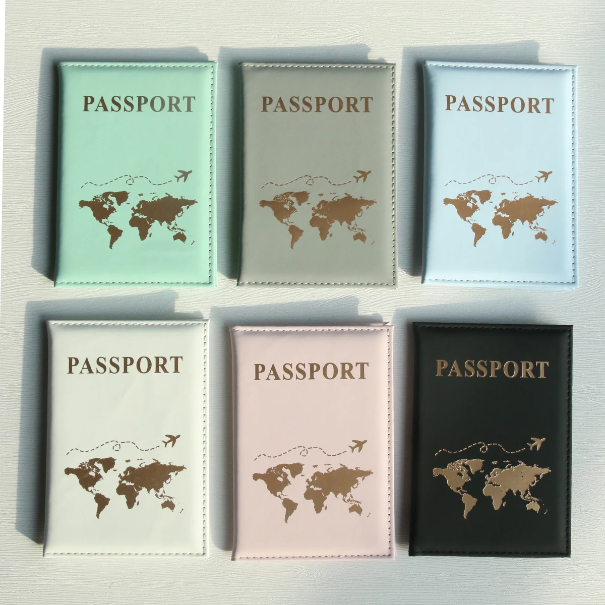 Funda protectora para pasaporte, organizador de mapa del mundo, tarjetero de crédito, cartera para documentos de identificación