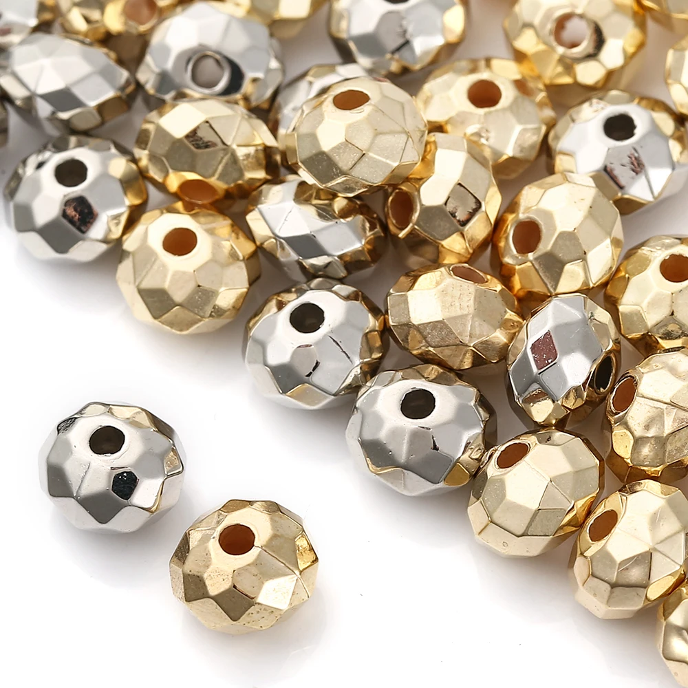 100Pcs/lot 8*8mm Charm Spacer Ball CCB Beads Round Smooth Beads for DIY Jewelry Making Bracelet Necklace Accessories