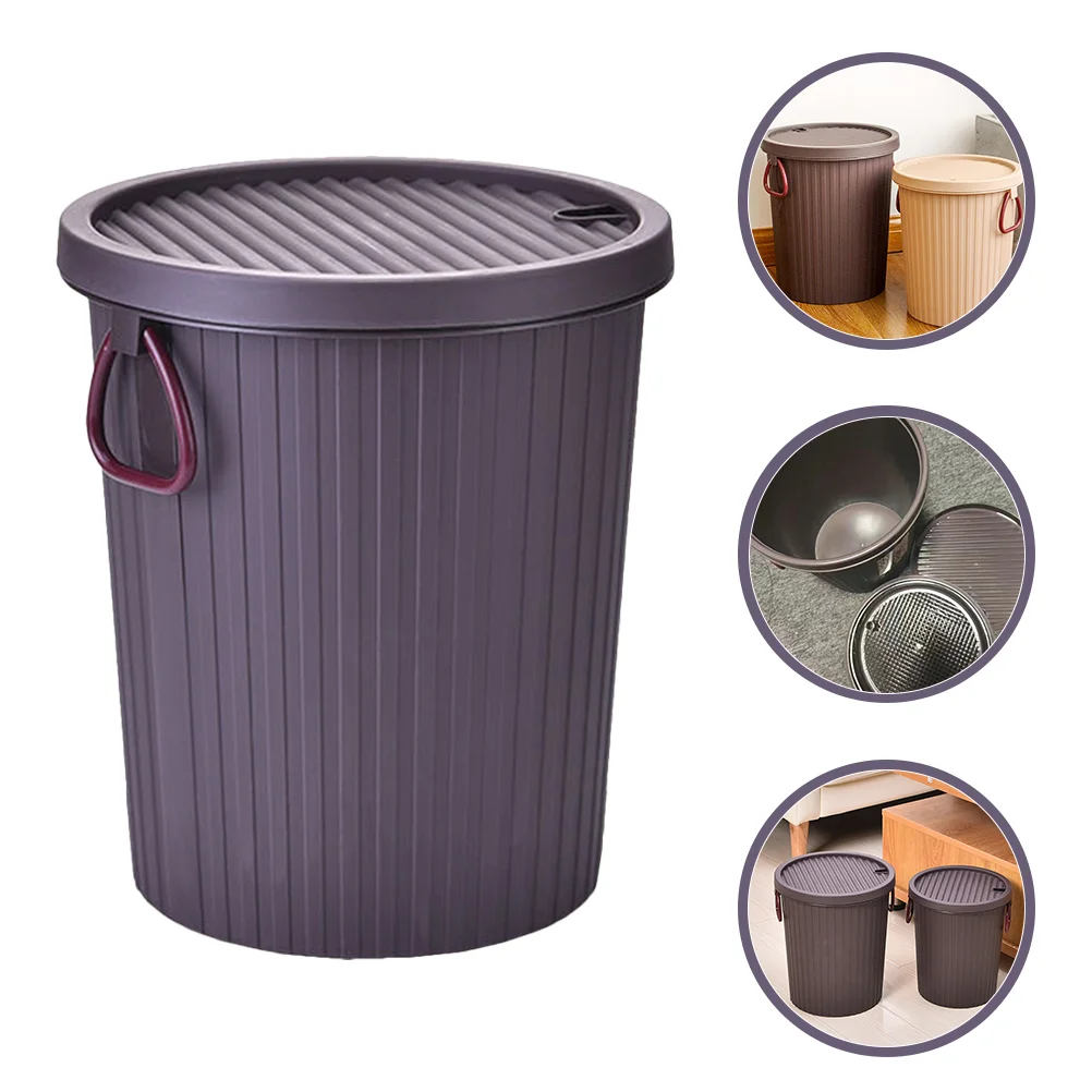 Tea Dregs Drainage Bucket Garbage Can Dustbin with Cover Residue Plastic Office Trash