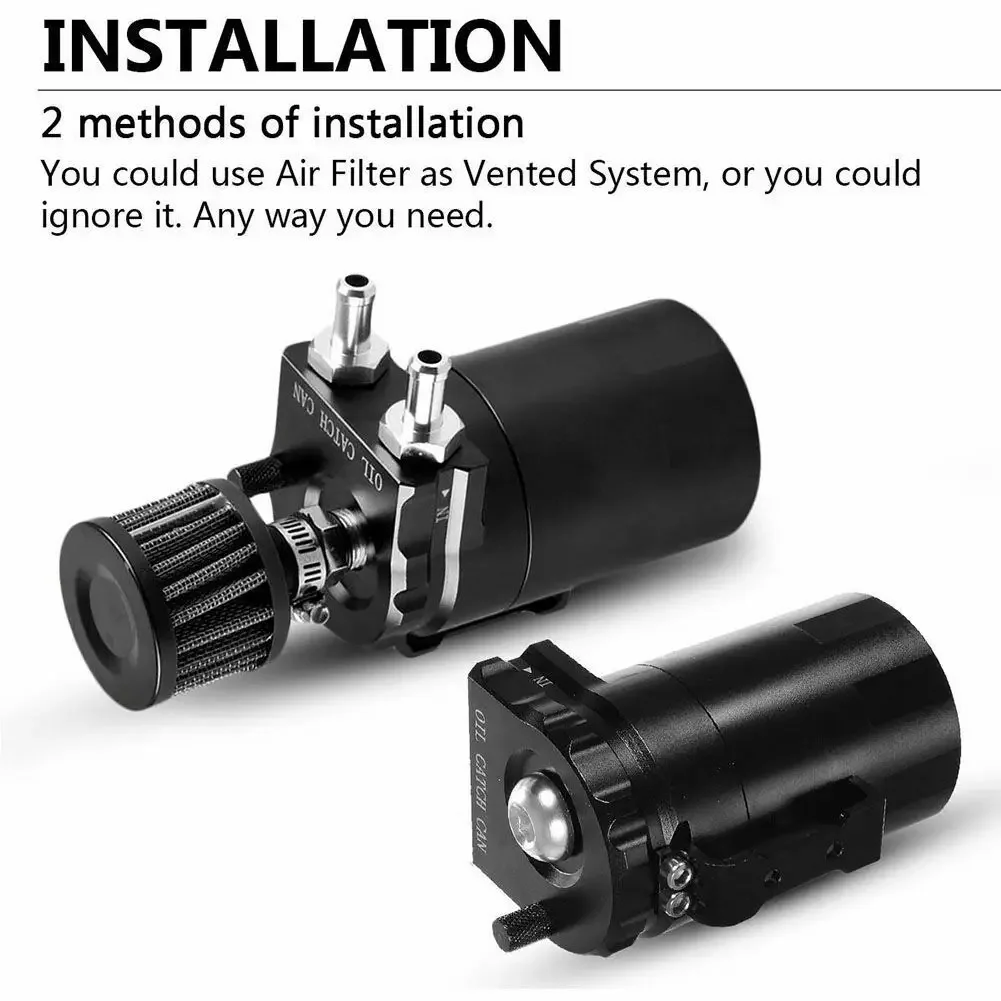 Tanque de aceite de tanque de depósito de lata de captura de aceite de aluminio con deflector Universal con filtro de ventilación OCC-1020A