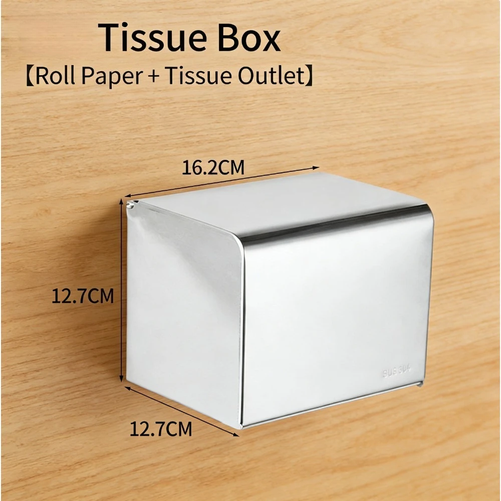 

304 Stainless steel waterproof sanitary carton, toilet wall toilet paper clip, can put mobile phone rack