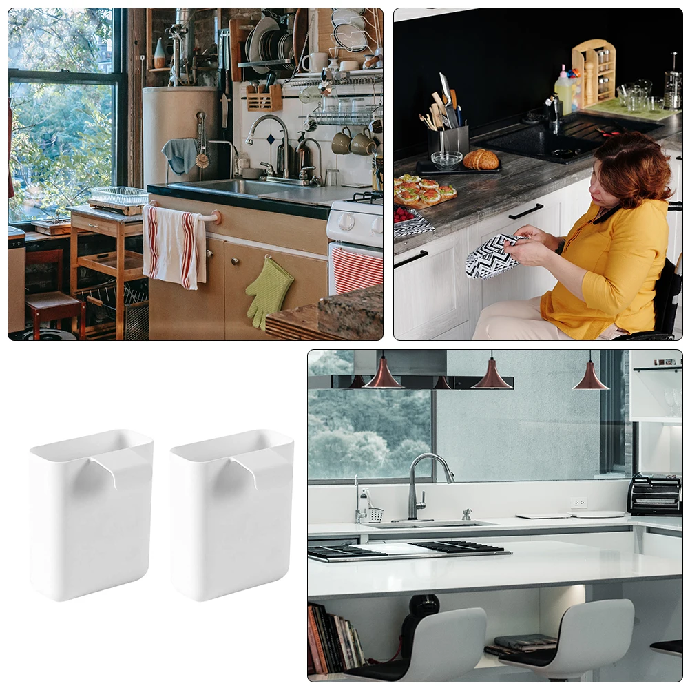 

2pcs Sink Trash Can Basket Water Draining Storage Kitchen Food Waste PP Hanging Strainer Colander Rack Compact Design