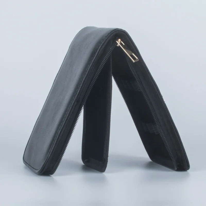 1 قطعة قلم أسود خاص أو قلم حبر كروي حافظة جلدية لـ 12 قلمًا فقط حقيبة تخزين مكتب رجال الأعمال