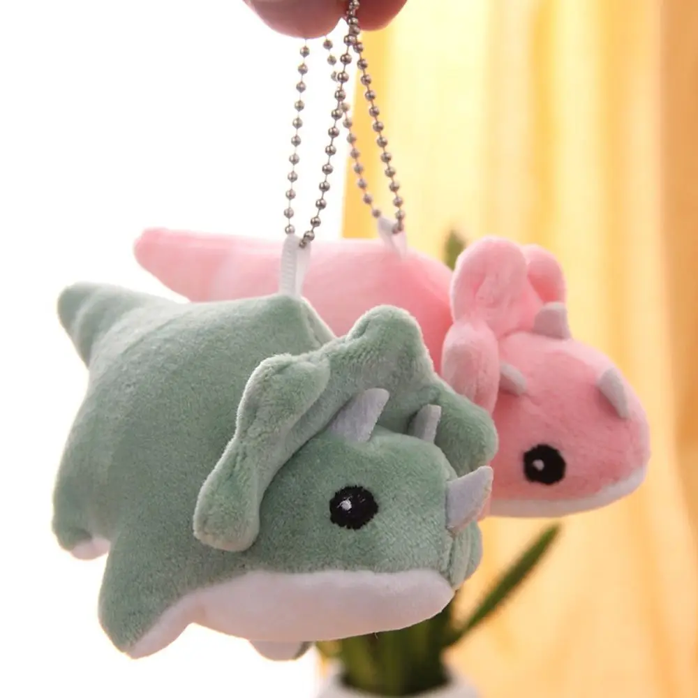 Creative Soft Dinosaur Keychain Cartoon Stuffed Triceratops Keyring Fashion Cute Dinosaur Pendant Couple