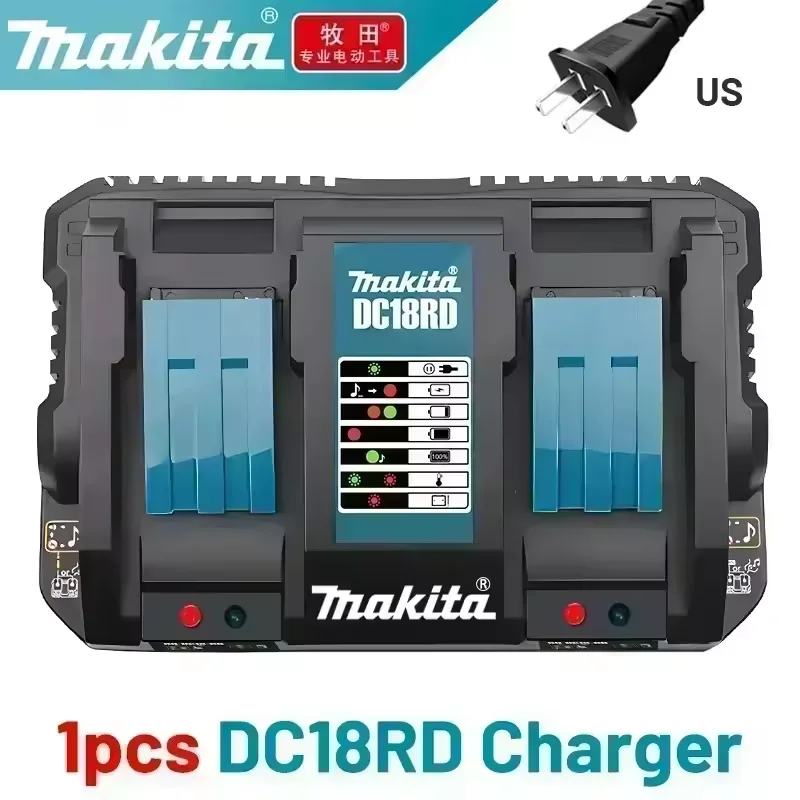 Originele Makita 18V 4-slots snellader DC18RD voor BL1860 BL1850 BL1030 BL1860B, 6.0Ah 5.0Ah 3.0Ah Li-ion accu's