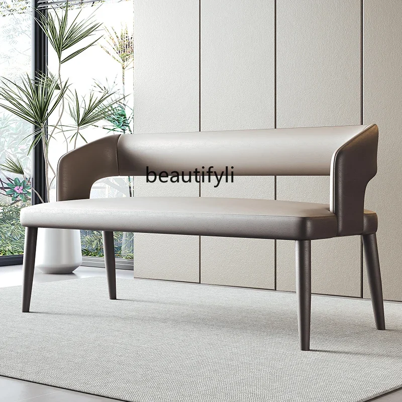 

Итальянская минималистичная скамейка для спальни из цельного дерева, нанотехнологический кожаный диван, стул, обеденный стул, спинка