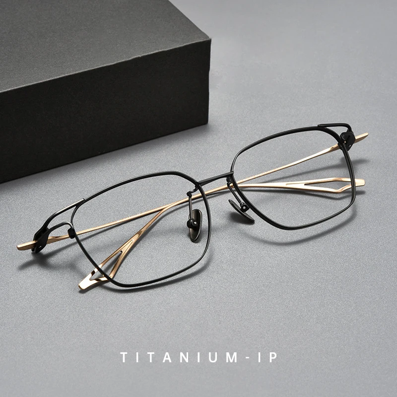 

New Big Size Pure Titanium Fashion Retro Eyeglasses Square Myopia Hyperopia Astigmatism Luxury Optical Prescription Frames Man