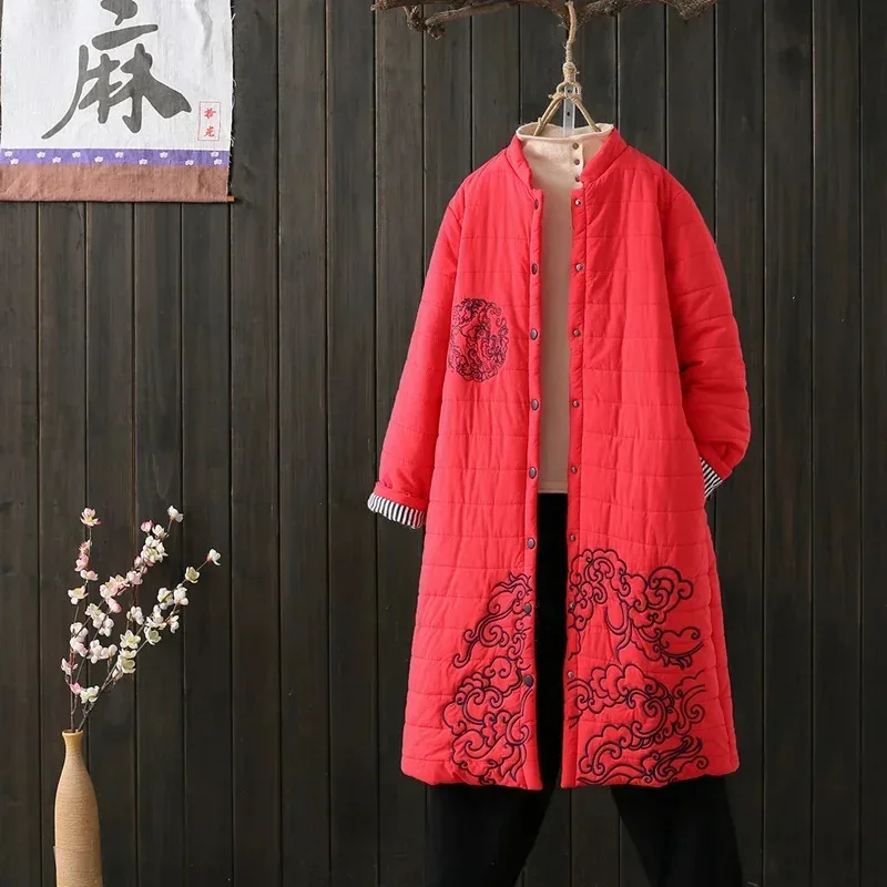 2026 Traditional Clothing For Women Plus Size Modern Cheongsam Qipao Winter Cotton Chinese Oriental Dresses FF25 - view 4