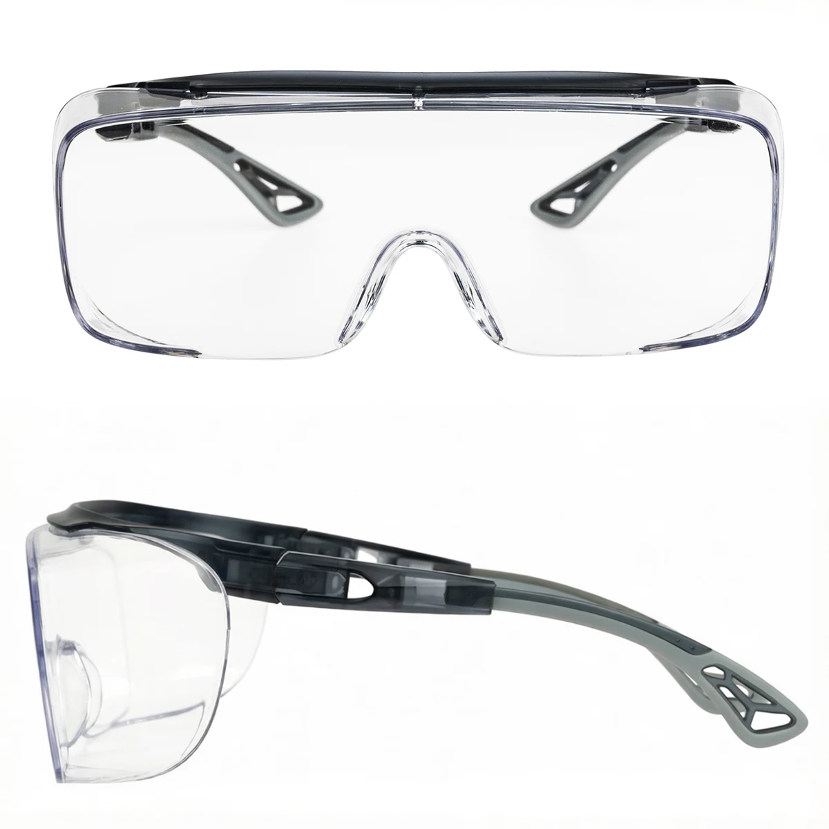 Verstellbare Sicherheitsbrille für über die Brille - ANSI Z87.1, beschlagfrei, kratzfest & mit Seitenschutz HM6 – Detail 6