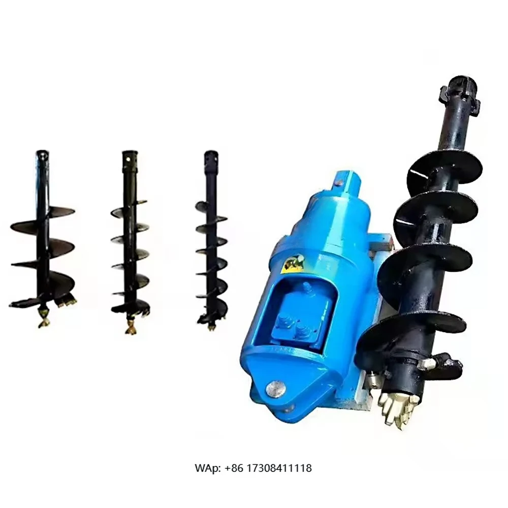 Garden Planter Hole Digger Earth Auger Mini Excavator Hydraulic Drill Attachment for Skid Steer Loader Auger Drill Auger Drive
