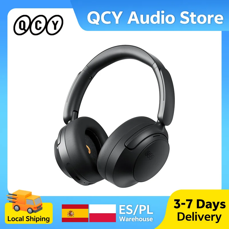 QCY H3S ANC sur l'oreille casque-56dB suppression du bruit casques Bluetooth 6.0 haute résolution LDAC son spatial écouteurs double pilote