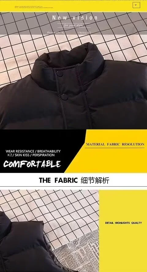 Men Kodak Point and Shoot Camera Print Stand Collar Padded Vest Sleeveless Warm Casual Outerwear Winter Cotton Waistcoat