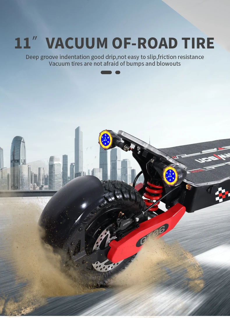 Arwibon GT06Plus Adult Electric Scooter,Speed up to 35MPH, 52V23.4AH ,11 Inch Off-Road Tires, Foldable Sports Commuter E-Scooter