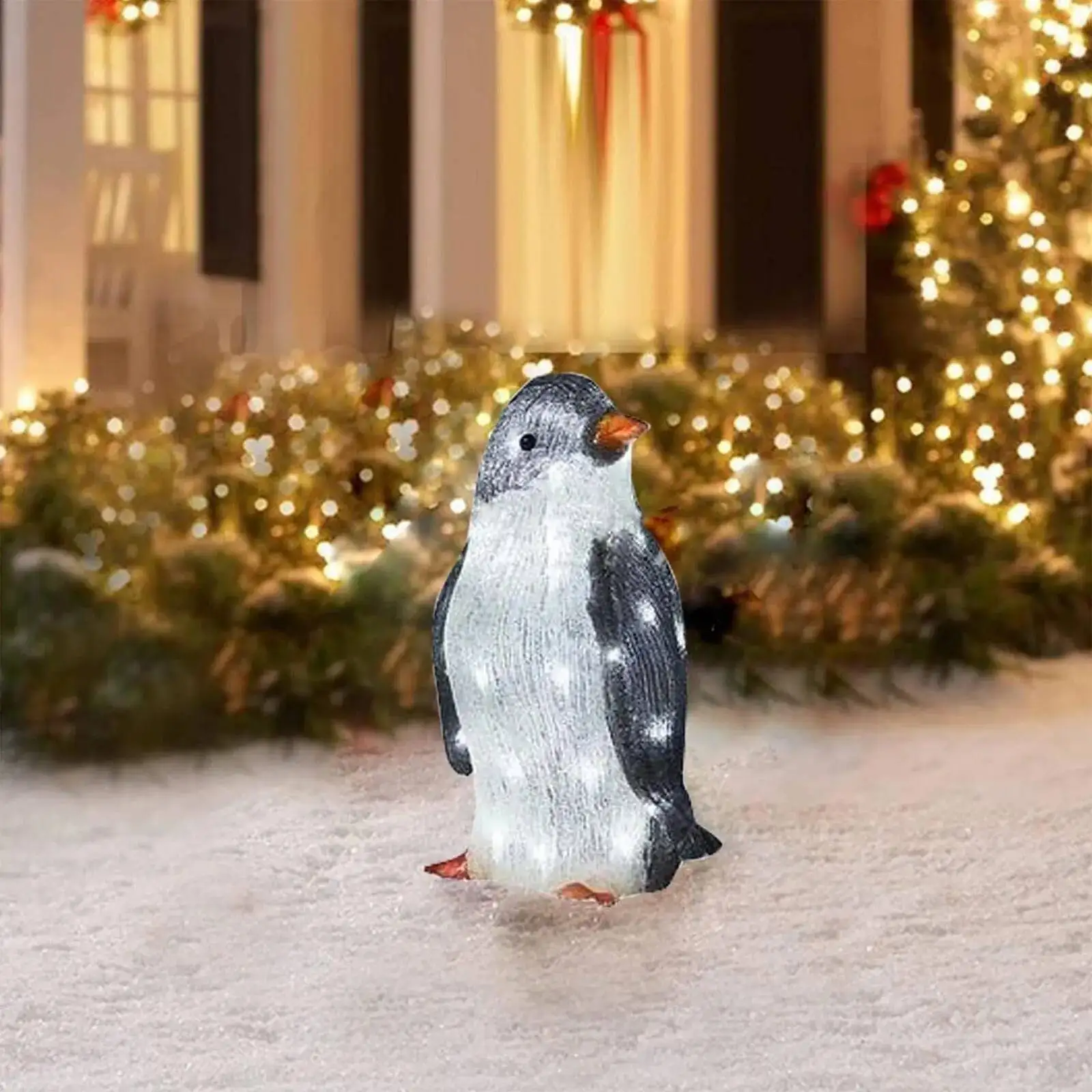 

Penguin Luminous Decoration Light-Up Scarf Holiday Christmas Outdoor Decorations With Lights