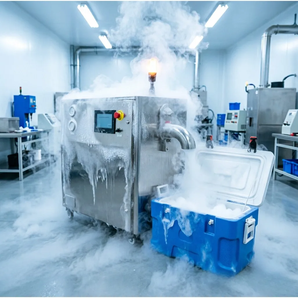 Dry Ice Pellet Maker Insulated Discharge Hopper Reduce Sublimation Loss Frozen Food Market Cold Storage Machinery