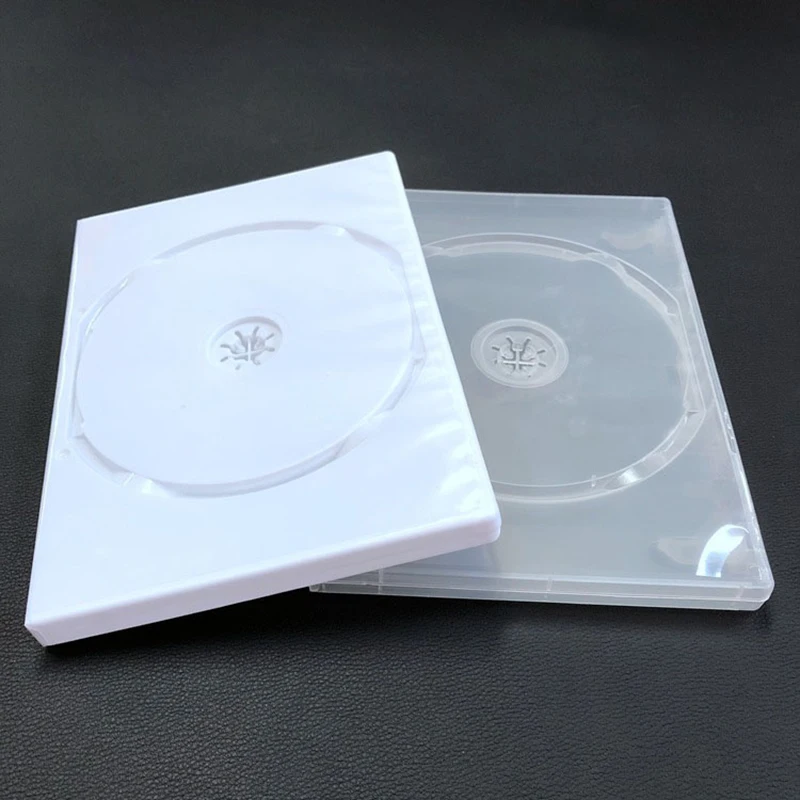 New 1PC Clear/White Plastic Single/Double Piece Disc CD Case Thickened CD DVD Disc Protective Storage Box Organizer Album Case