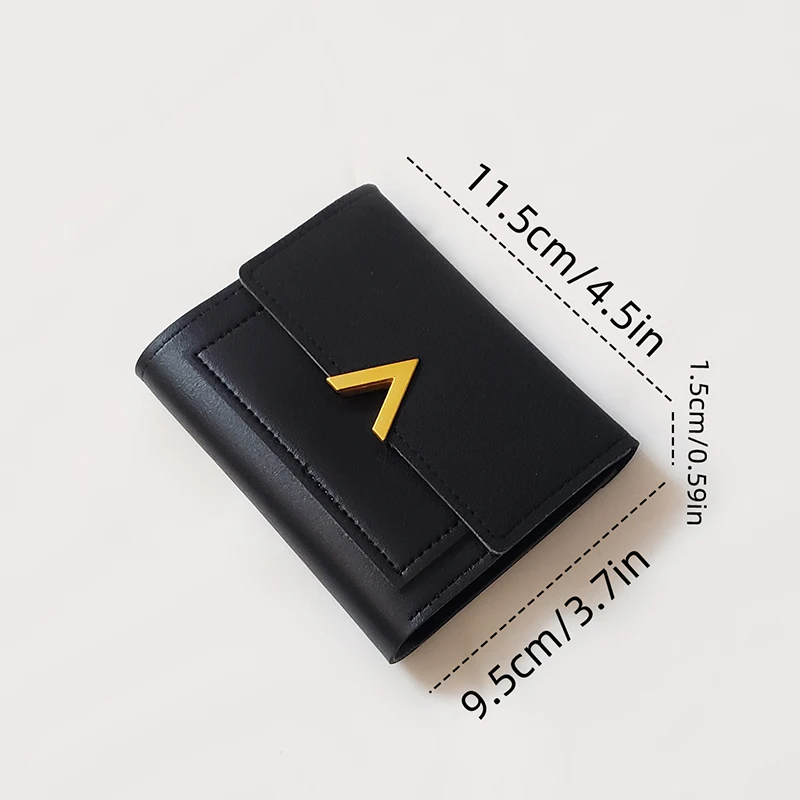 New Style Fashion Leather Small Women Wallet Coin Purse Card Holder Hardware Mini Purse