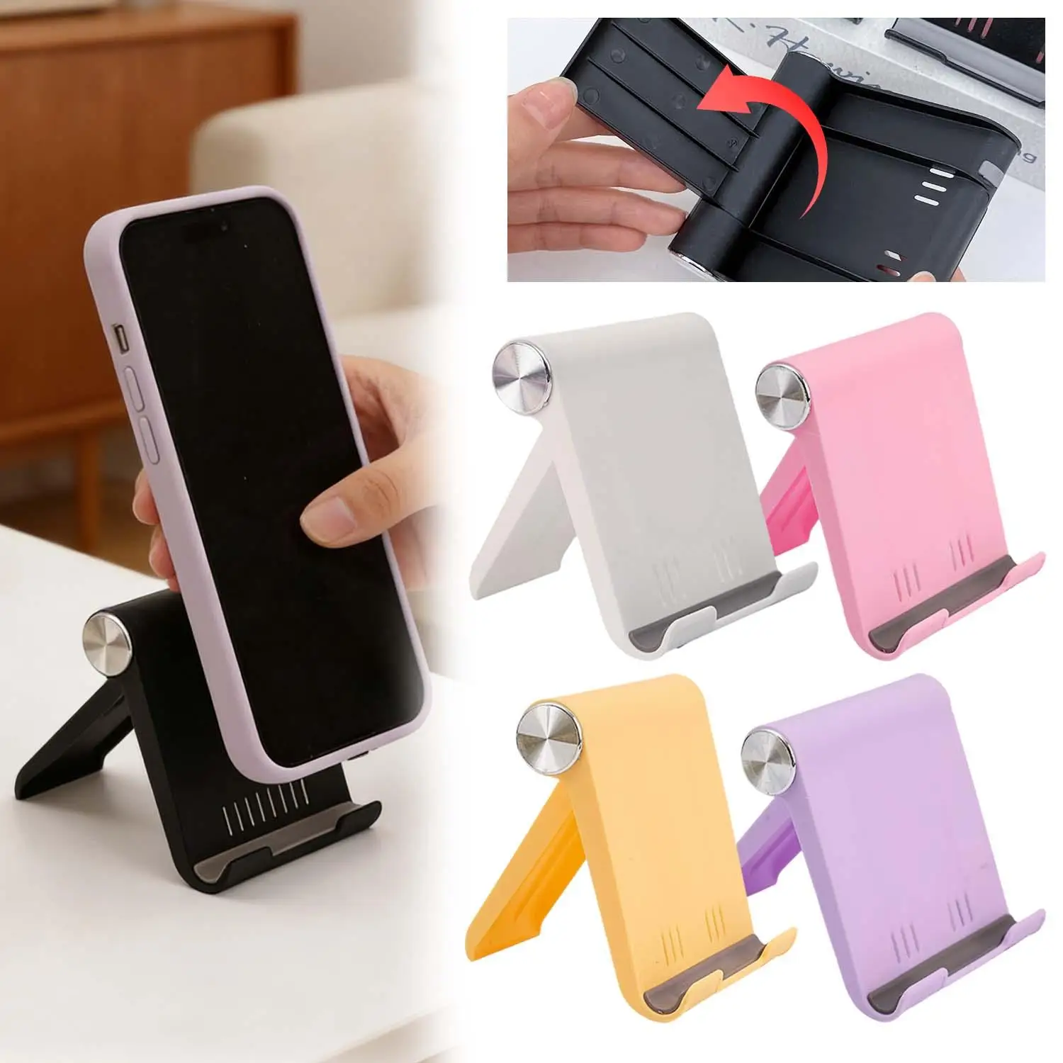 

Universal Portable Foldable Mobile Phones Holder For iPhone Samsung Xiaomi Mi Huawei Stand Desktop Folding Bracket Mount