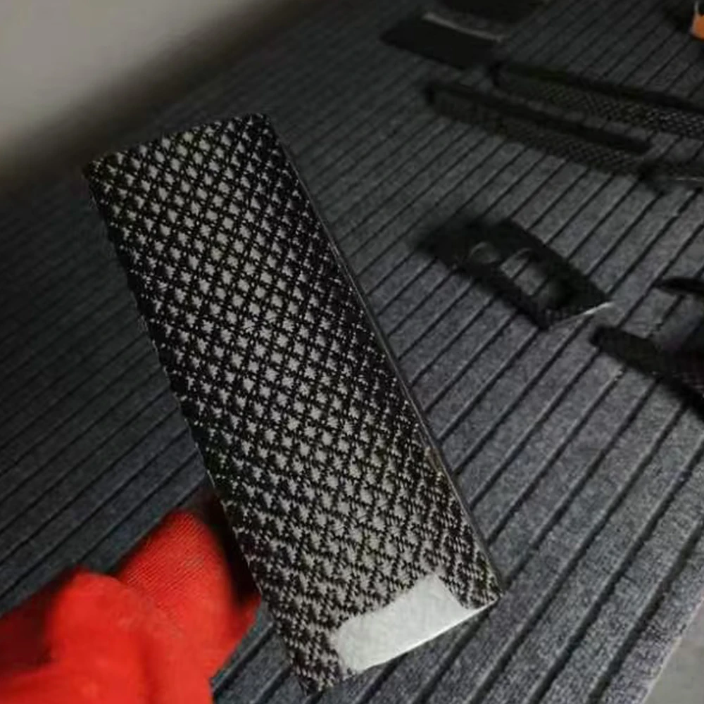 ل رولز رويس PET مزورة ألياف الكربون الفينيل فيلم سيارة التفاف ملصقات المضادة للخدش غطاء الهواء الإصدار ذاتية اللصق سيارة التفاف احباط #3