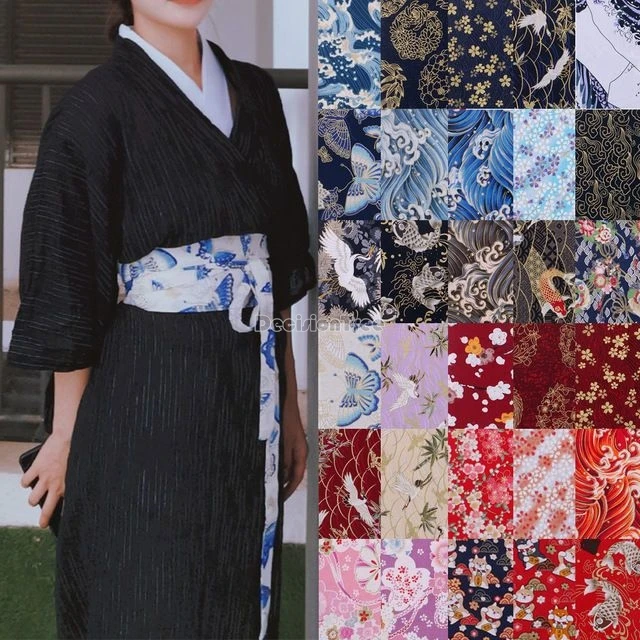 

2024 japan traditional style crane pattern decorative kimono belt cotton linen dress wide waist seal lace-up printed belt w726