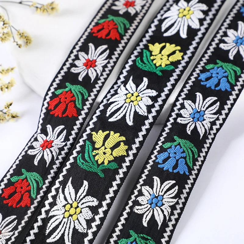

3YARD 4CM Flower Embroidery Jacquard Lace Ribbon Diy Craft Gift Packaging Hair Accessories Sewing Decor Materials