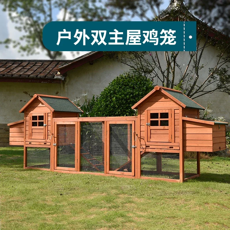 Chicken coop pigeon rabbit cage home large outdoor wooden breeding cat nest rabbit cage tray solid wood.