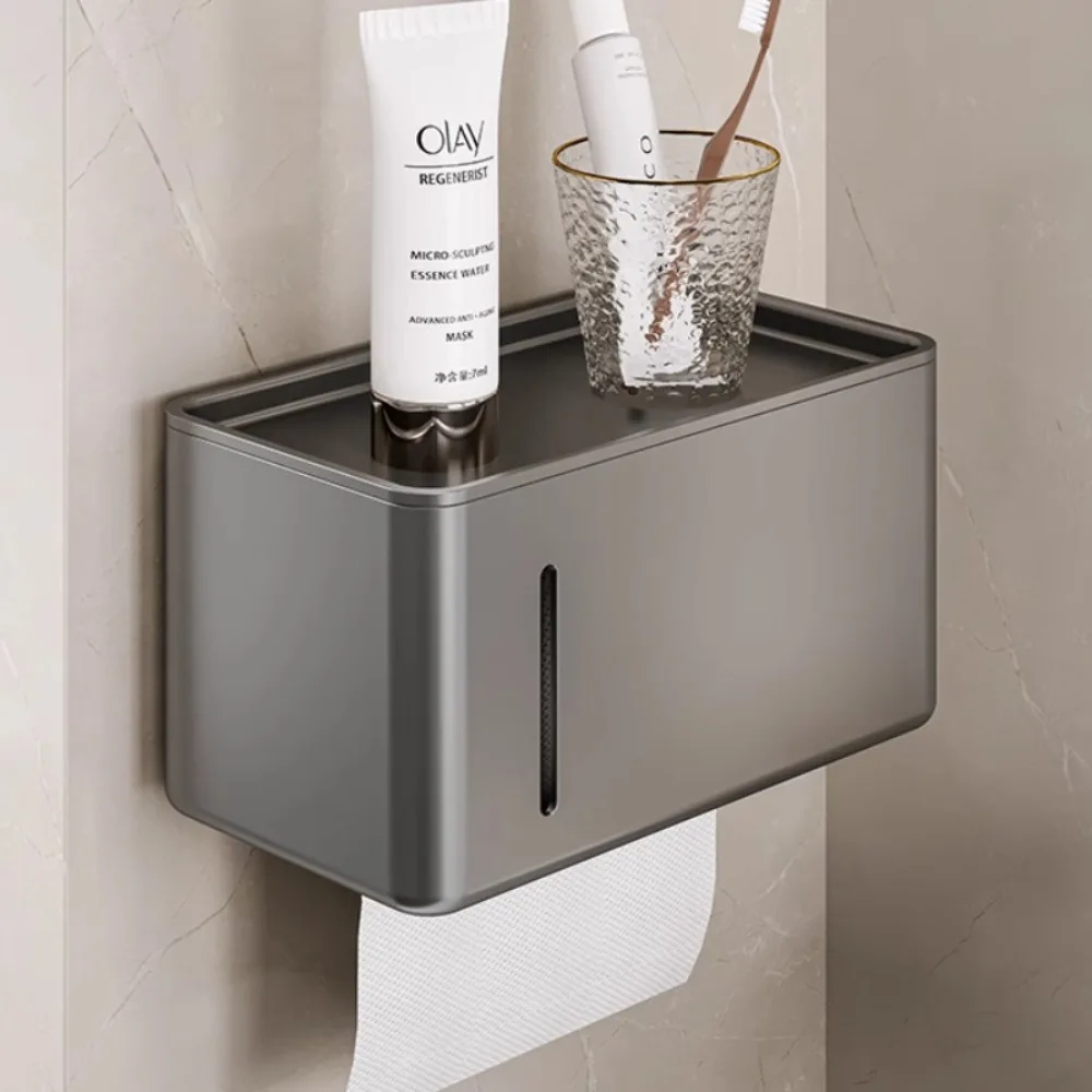 

Toilet paper holder wall mounted waterproof roll paper holder toilet paper towel drawer storage rack bathroom accessories