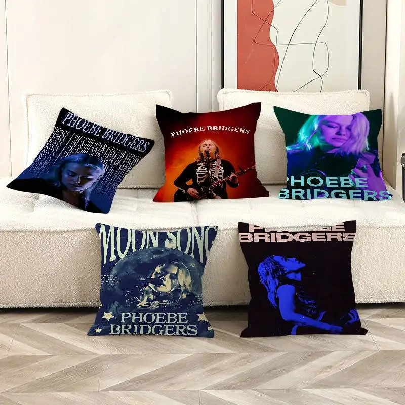 Phoebe Bridgers Music Pillow Gift Home Office Decoration Bedroom Sofa Car Cushion Cover case 45x45