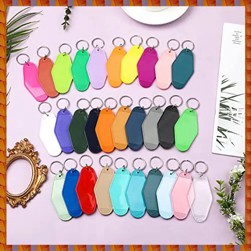 

DIDI 60Piece Double-Sided Heat Transfer Keychains Hotel Motel Keychain Blank With Ring
