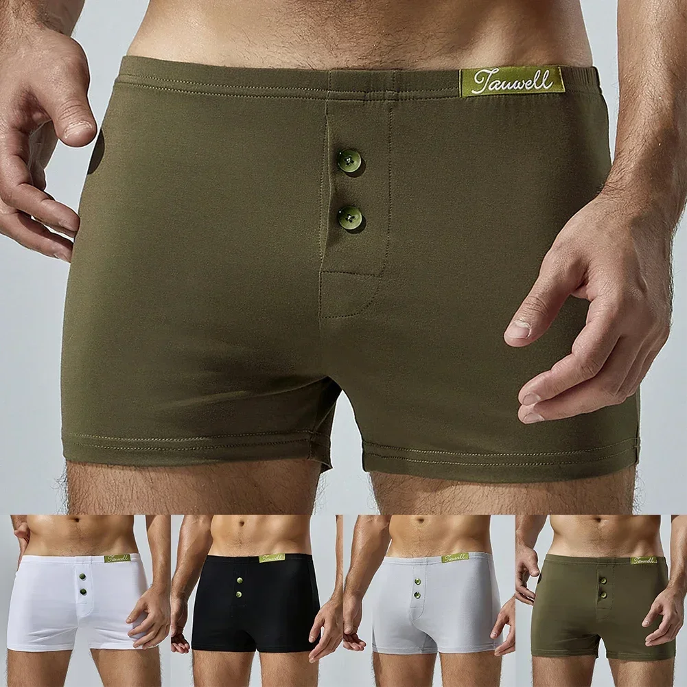 

Men Boxers Short Sexy Low Waist Underwear U Convex Pouch Button Underpants Boxer Trunk Panties Comfortable