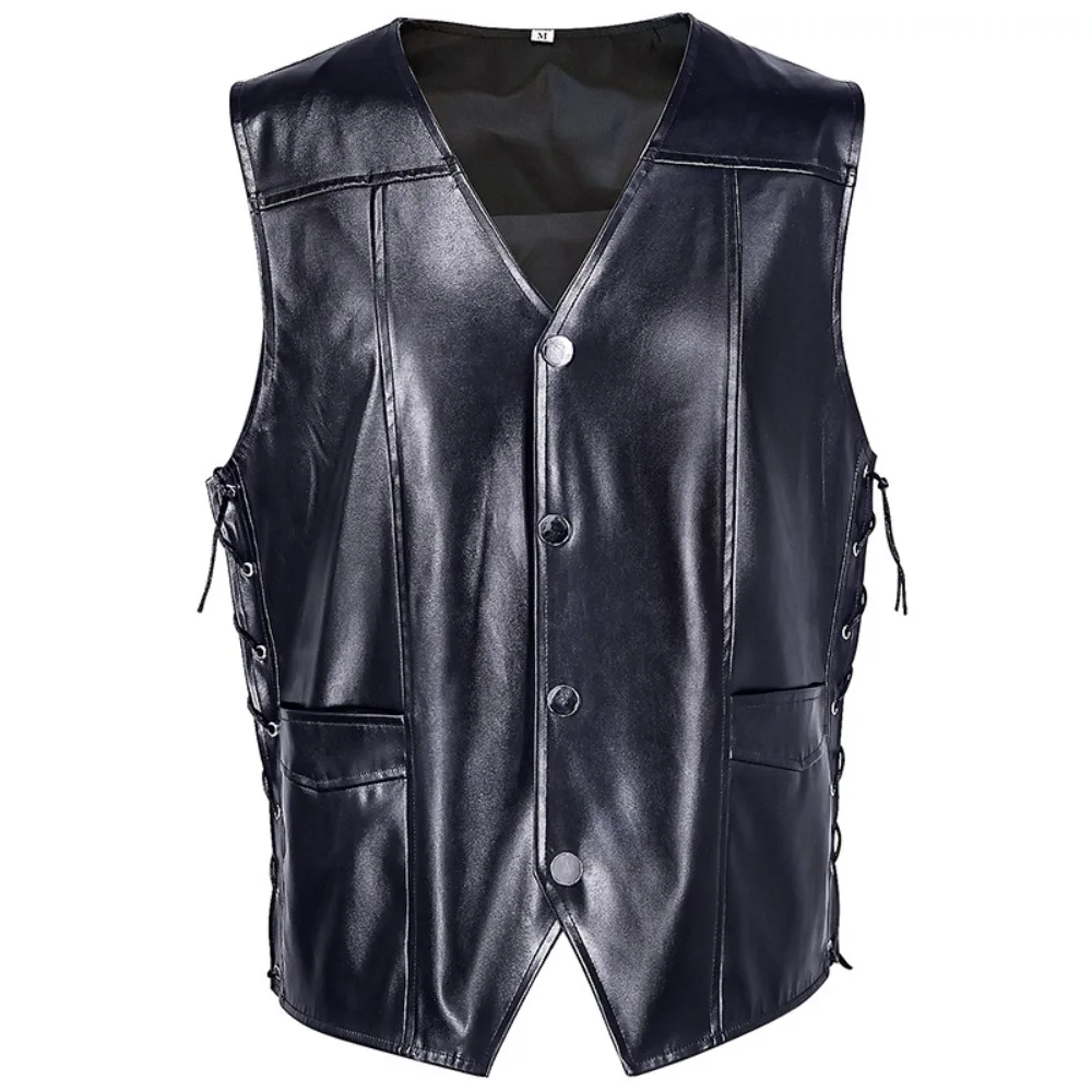 

TV Dead Walking Daryl Cosplay Costume Men Wing Print Black Leather Vest Tracker Daryl Role Play Vest Halloween Carnival Party