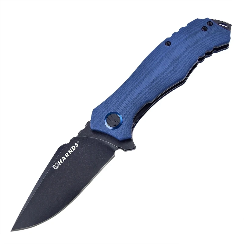 

HARNDS Maverick Tactical Folding Knife with D2 Steel Blade Pocket Knife with G10 Handle Flipper Open Camping Knife Pocket Clip