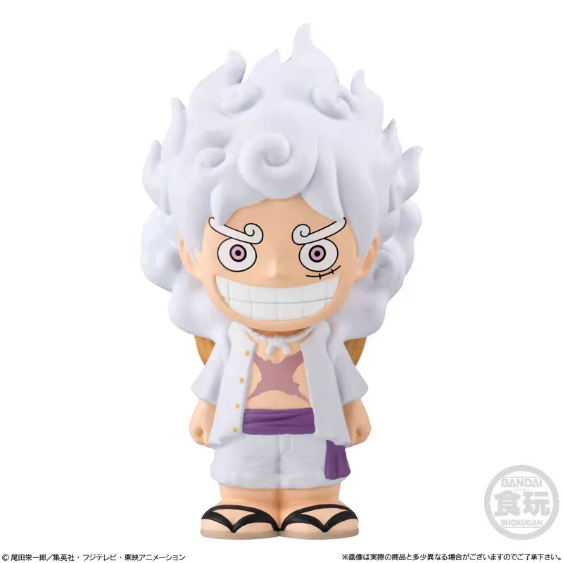 In Stock Bandai One Piece Blind Box Soft Rubber Toy Desktop Decoration Figurine Five Level Luffy Nica Very Flat Collectible Toy