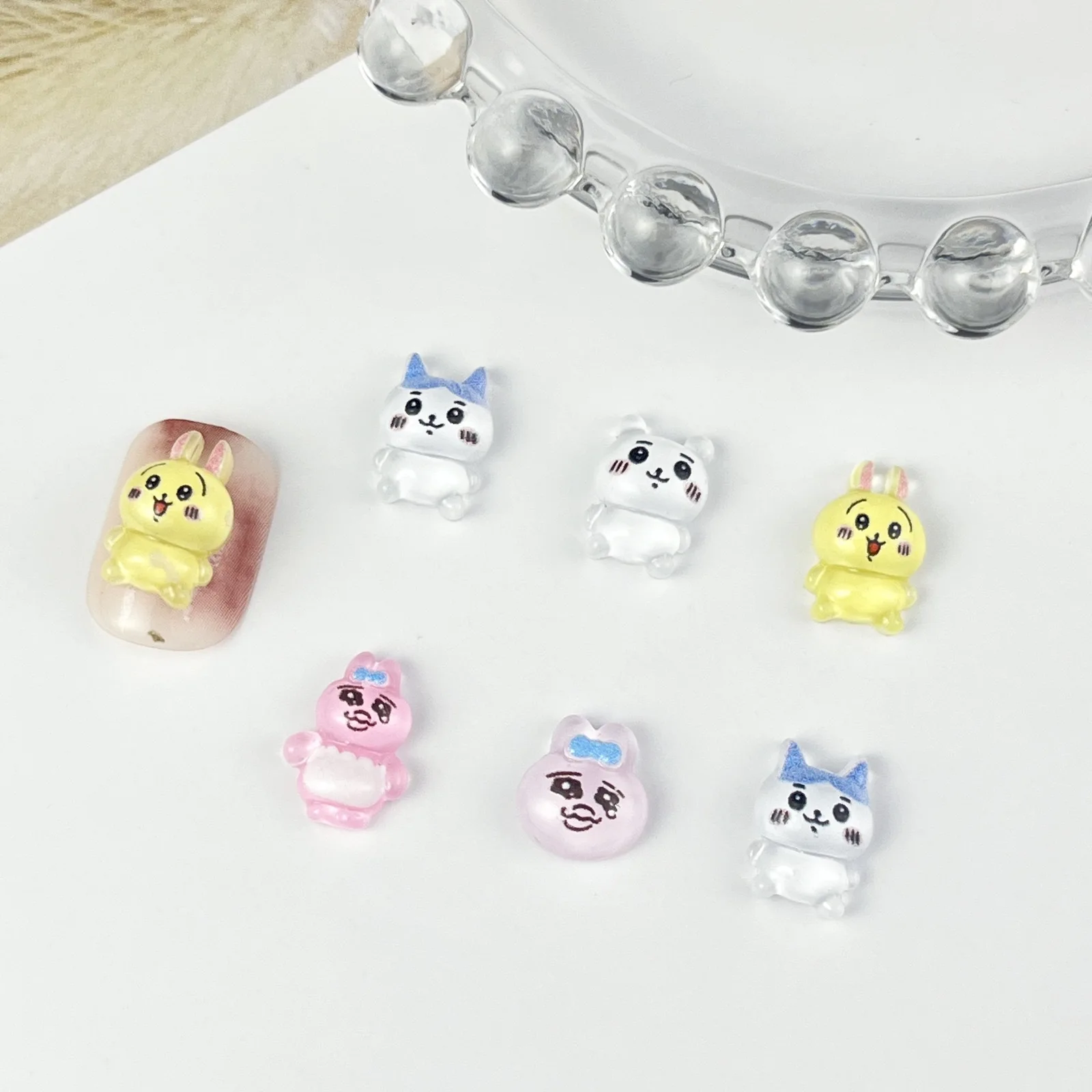 Kawaii Nail Art Decorações, Desenhos Animados Resina Encantos Peças, Cão com Amor, 3D Flatback Gem, Cor Sólida, Novos Acessórios para Unhas, 20Pcs