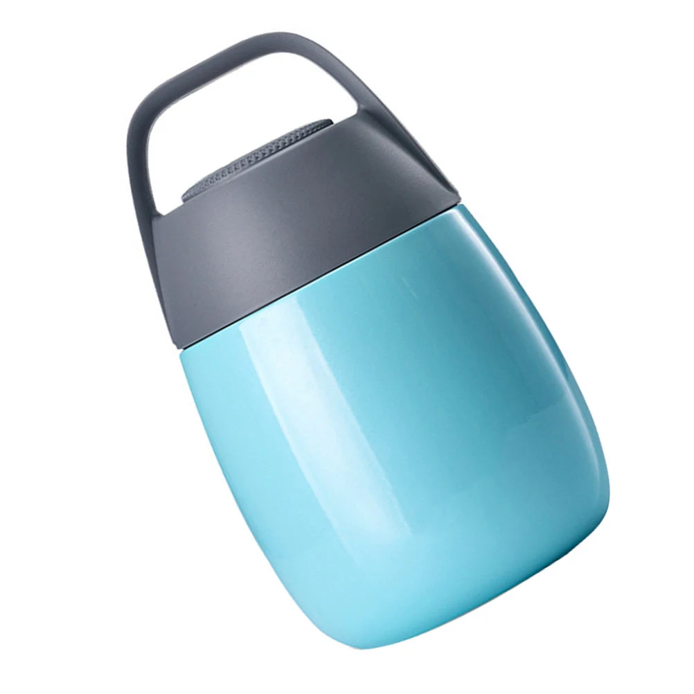 

Hot Food Jar Insulated Stew Pot Container Lunch Box Blue Stainless Steel Flask Travel