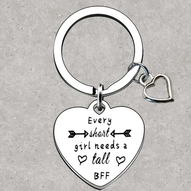 Hot Funny tall short best friend Keychain Friendship Key Chain Pendant Jewelry soul sister big little sisters Gifts