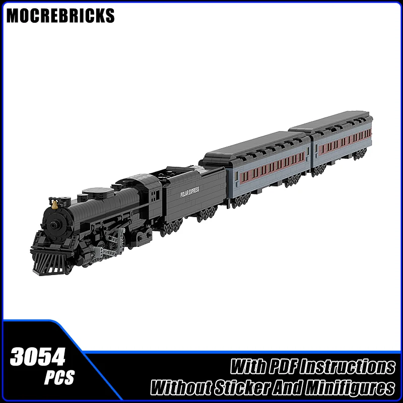 MOC Stadt Transport Serie Polar Express Baustein Montage Modell Set Technologie Ziegel Junge Puzzle Spielzeug Geburtstag Geschenke