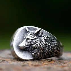 2023 NEW Men's 316L Stainless Steel Viking Nordic Wolf Of Thor High Quality Jewelry Ring free shipping