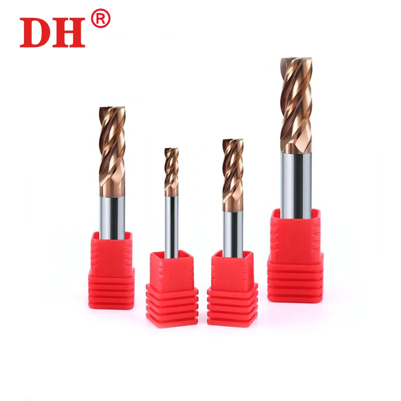 HRC55 4-Flute alloy cnc Milling Cutter Tungsten Steel Carbide Coating Flat End Mill For CNC Mechanical Machining Endmills Tools