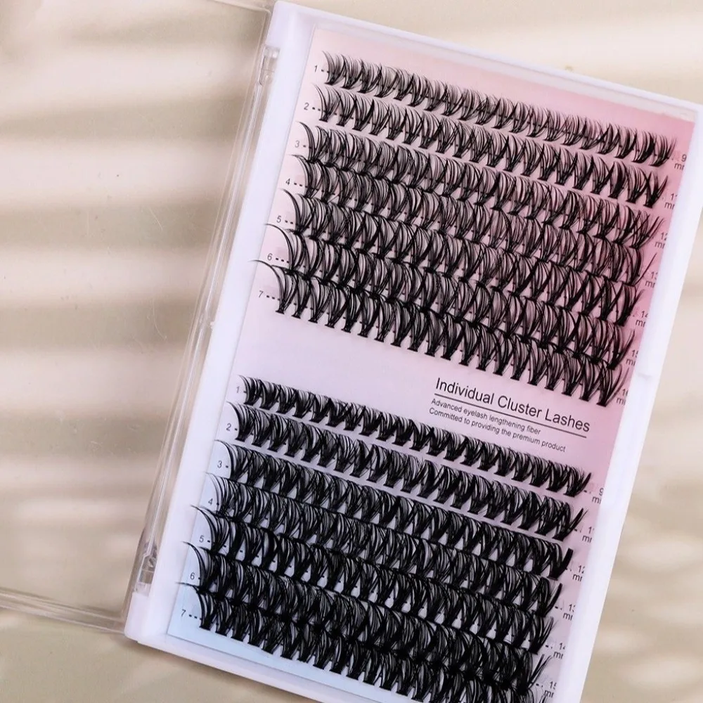 Single Cluster Large Capacity False Eyelash Thick Natural Look 3D Eyelash Fluffy Wispy Style Faux Mink Lash European Style
