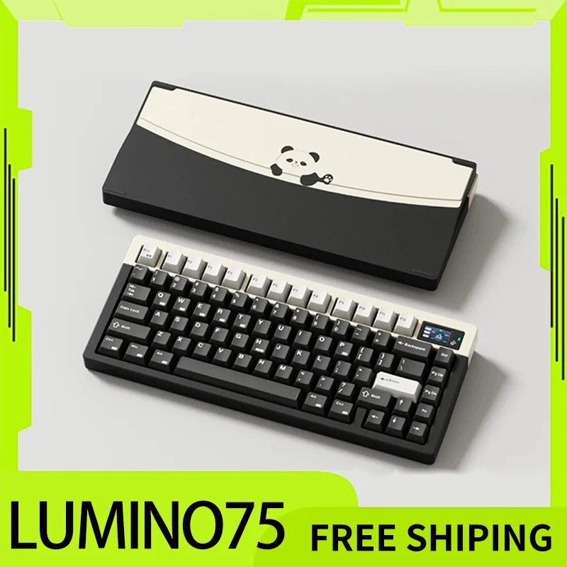 

Клавиатура Luminkey Lumino75, трехрежимная алюминиевая 75% ANSI/ISO Механическая игровая клавиатура для киберспорта, индивидуальная поддержка через Рабочий стол