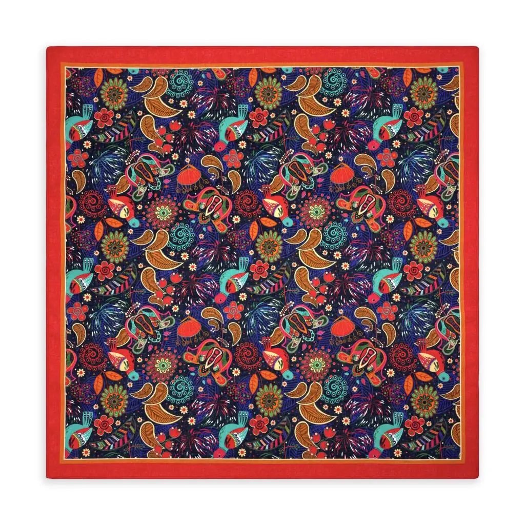 100% cotone 55CM palazzo stile retrò floreale stampa Paisley Bandana fazzoletto Hip Hop fascia per capelli collo sciarpa copricapo polsini avvolge