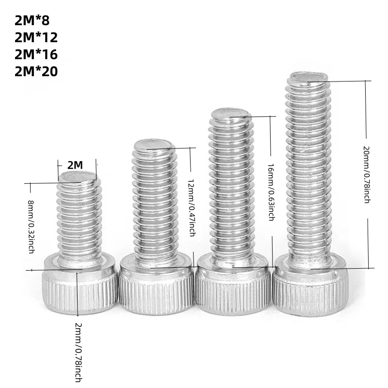 M2 M3 M4 M5 extra long 200mm 304 stainless steel hexagonal socket cover bolt, screw, nut