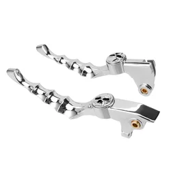 2pcs Motorcycle Chrome Skull Brake Clutch Lever For Yamaha VStar Drag Star XVS 400/650 1998-2016 XVS 1100 1999-2009