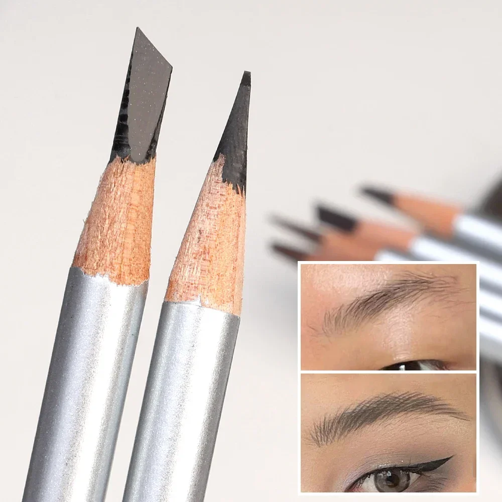 Microblading Eyebrow ปากกาแต่งหน้ากันน้ํา Lasting Matte สีดําสีน้ําตาล Non-Smudged Eye Brow Pencil Tint เกาหลี Make Up เครื่องสําอาง