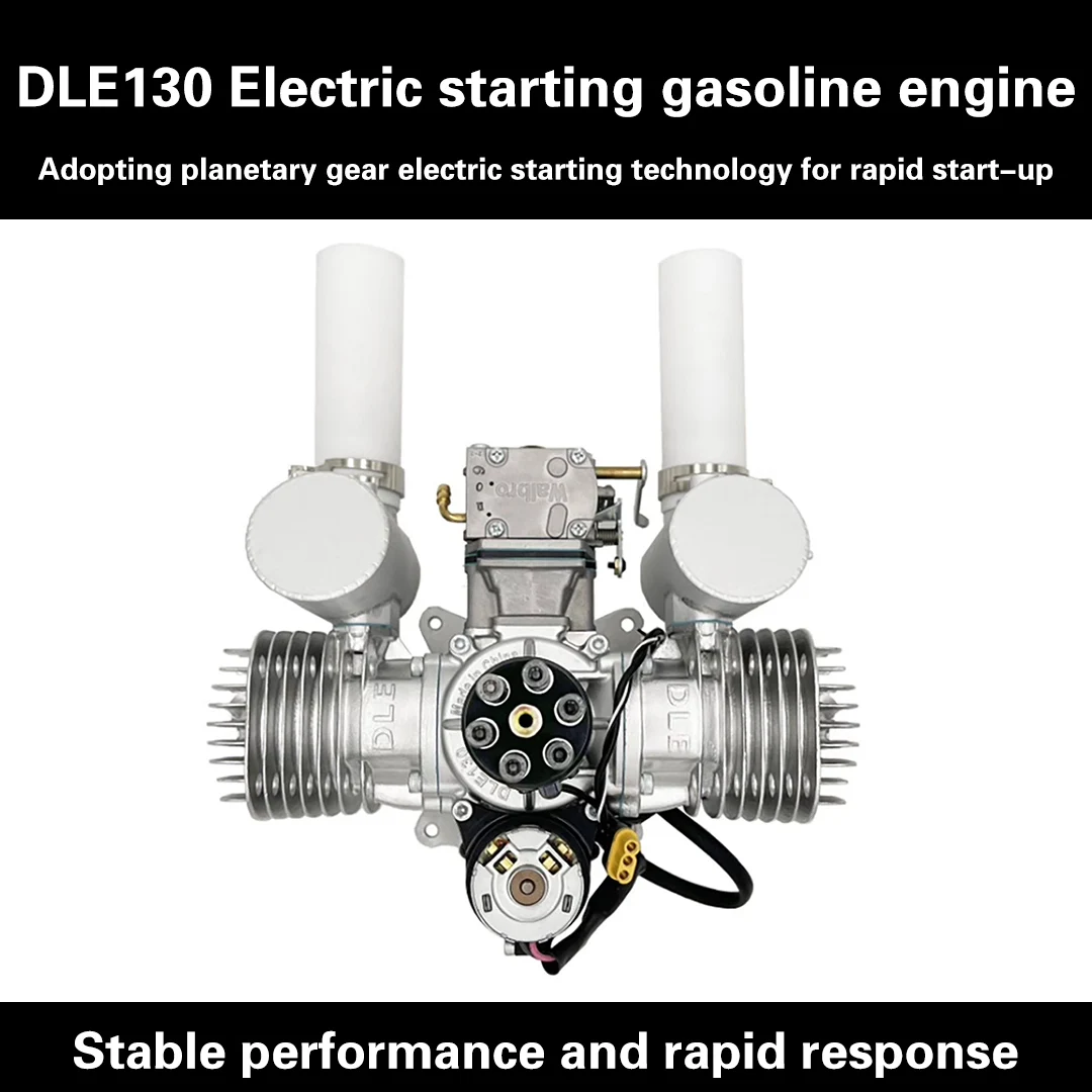 2023 New DLE130 DLE 130CC Electric Starting Power Generation Version Gasoline Engine Dual Cylinder Natural Air Cooled Aircraft