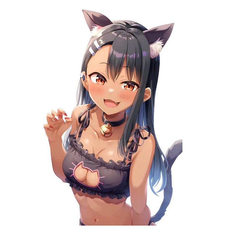 

Sexy Anime Cat Girl Cartoon Vinyl Stickers - Waterproof & Creative Decals for Cars, Laptops, and More