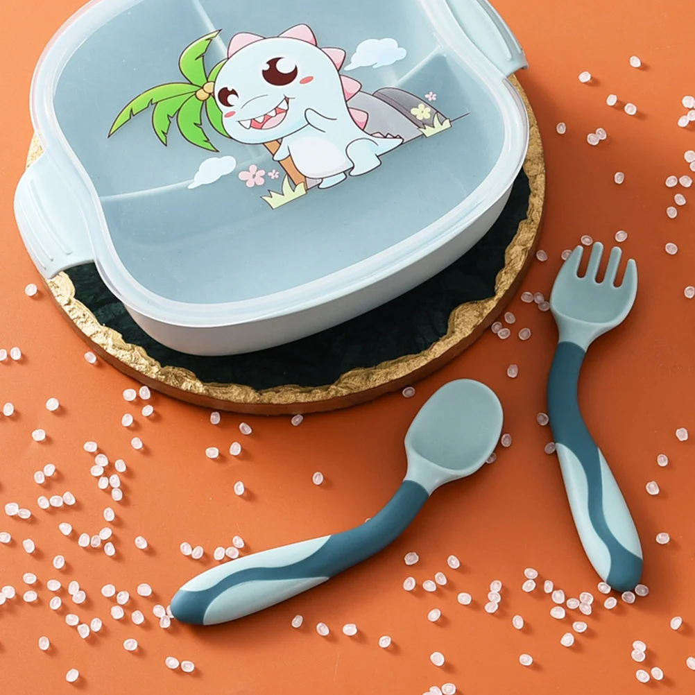 

2Sets Baby Feeding Utensil Set Flexible Safe Non-Toxic Toddler Spoons and Forks for Self Feeding Lightweight Compact Dining