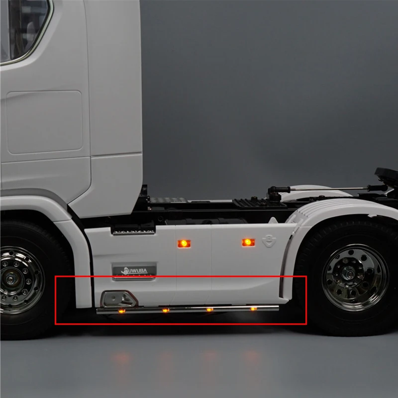 LED Upgrade Side Skirt Light Board Decorative Lamp for 1/14 Tamiya RC Dump Truck SCANIA 770S 6ร4 56368 Car Accessories