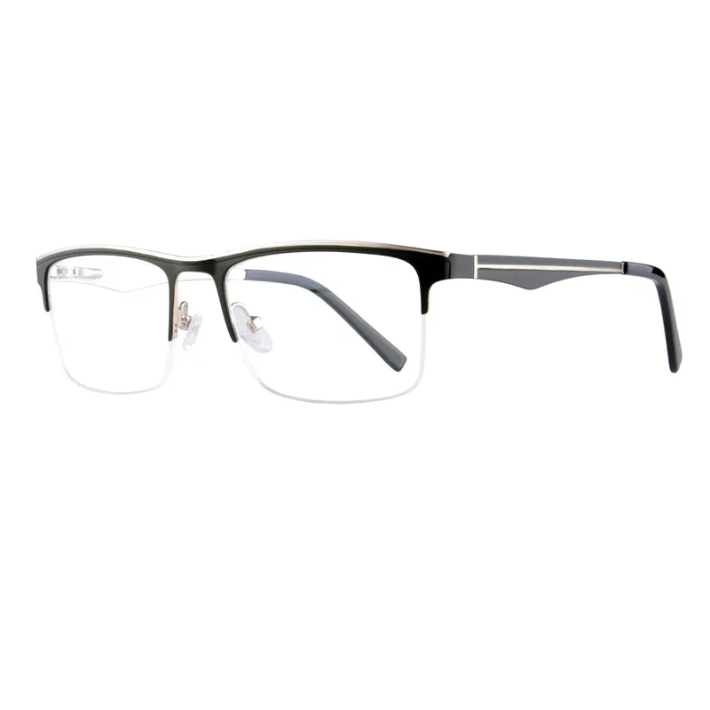 Blue light blocking progressive multifocal glasses prescription for men Metal frame half frame eyeglasses single vision custom